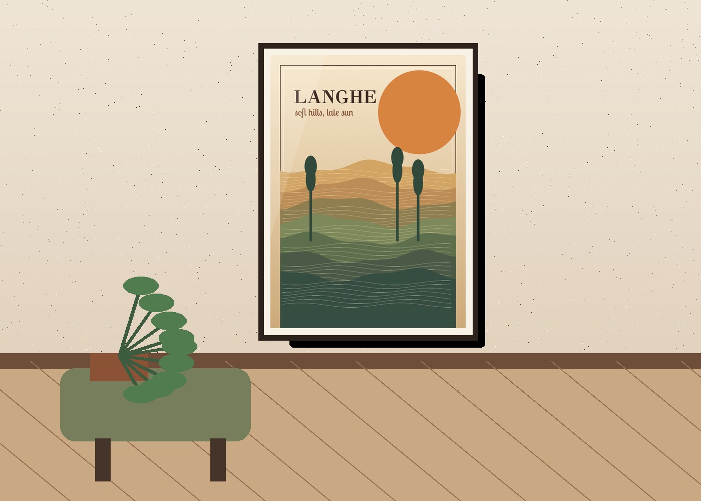 Tramonto nelle Langhe mockup