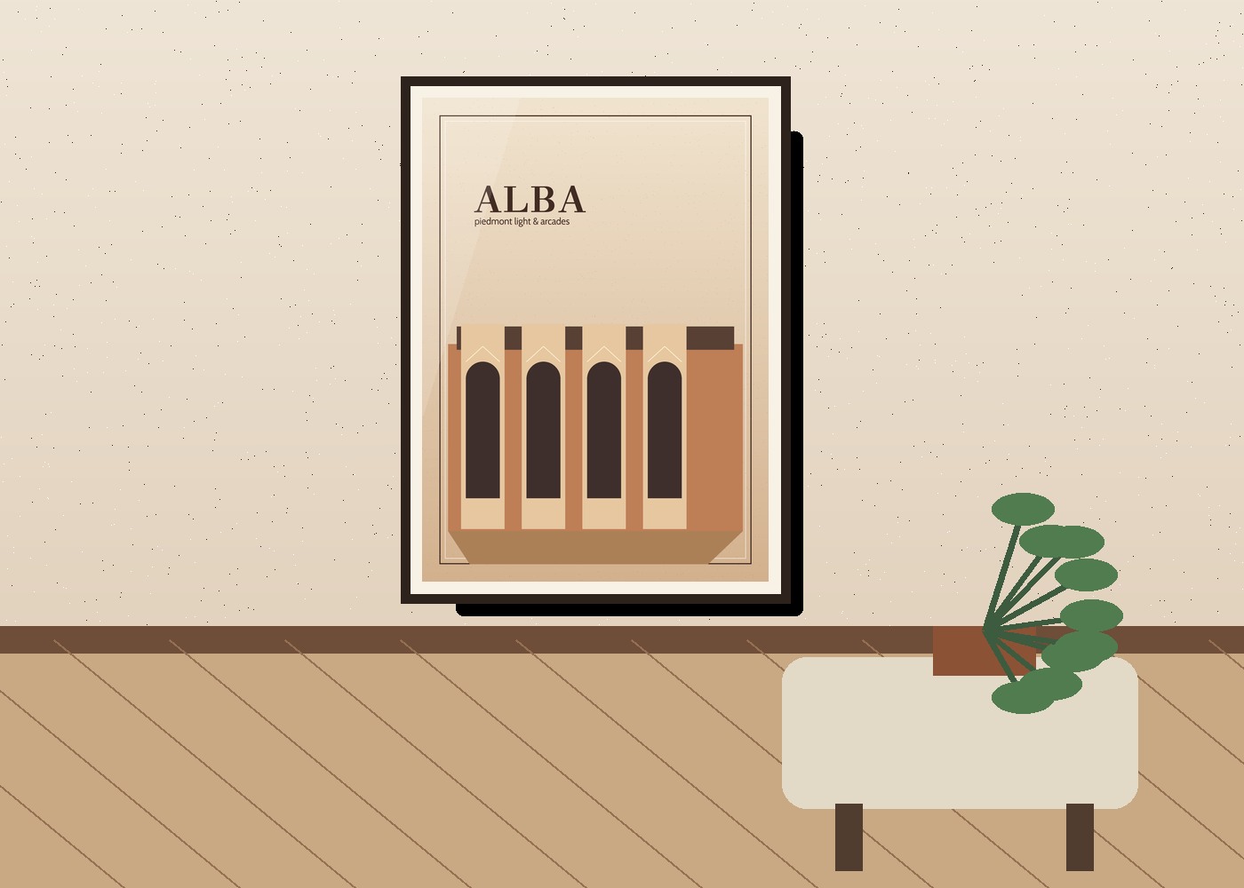 Alba in Oak Frame mockup