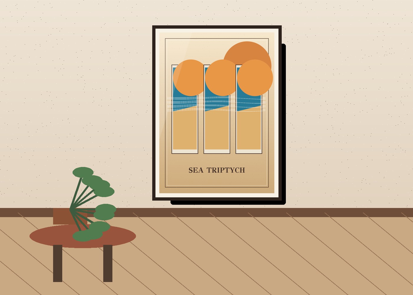 Mediterranean Sea Triptych mockup