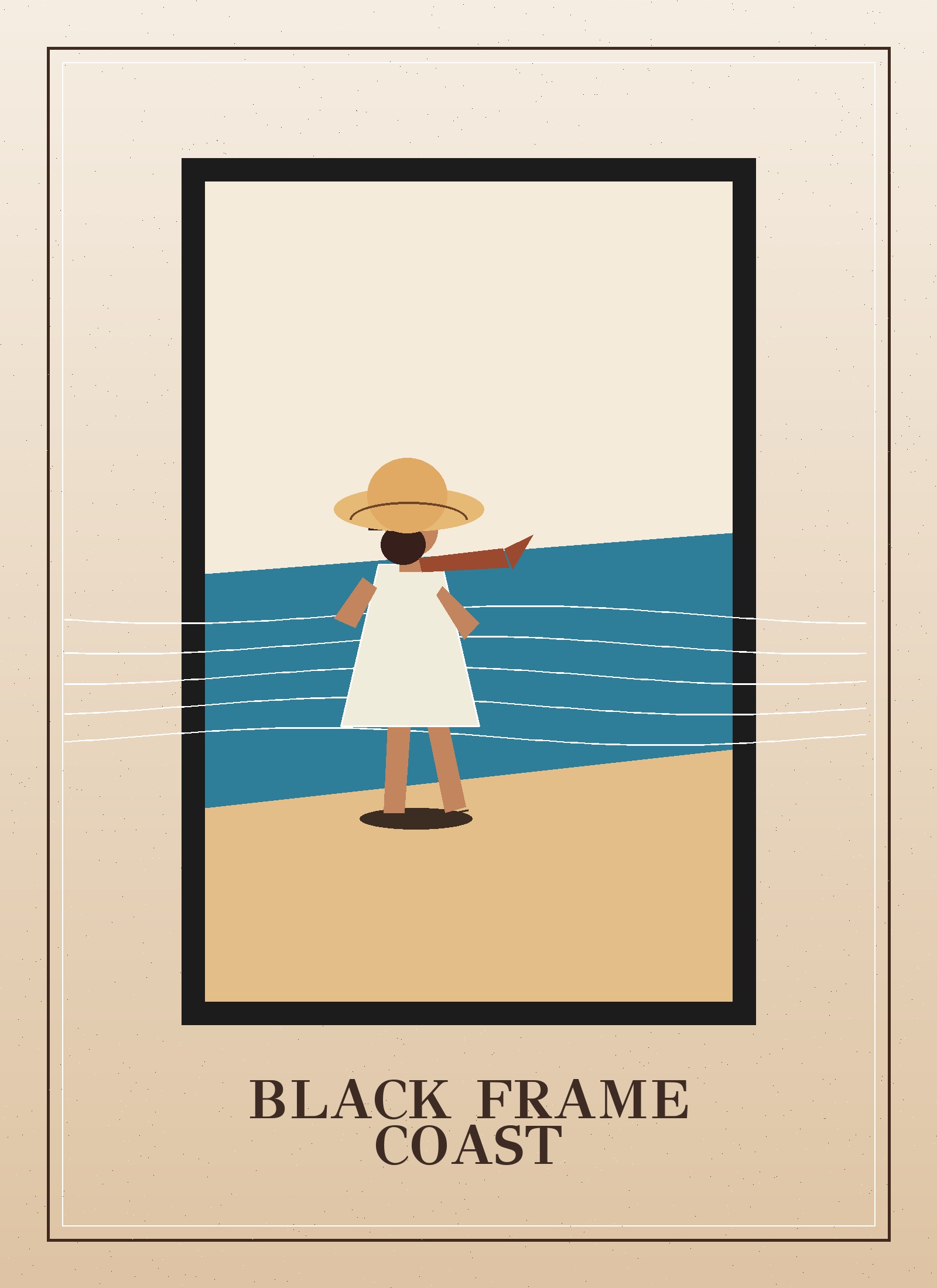 Coast in Black Frame